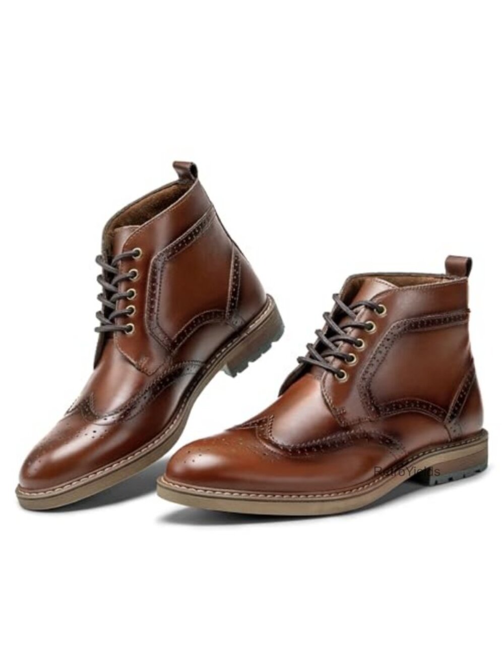 Mens Genuine Leather Dress Boots Brogue Oxford Ankle Boot Wingtip